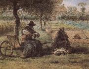 The smoking have a break Jean Francois Millet